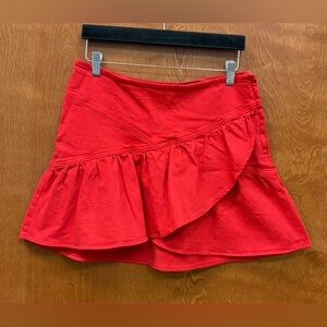 Mother the Minx Drop Waist Red Ribbon Mini Skirt size 31 cotton blend stretchy